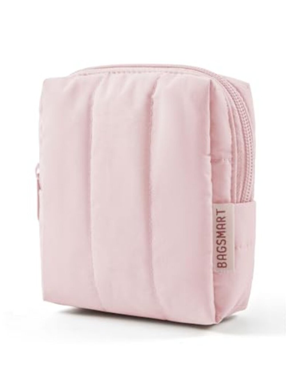 Small Makeup Bag with Slip-in Pocket Puffy Padded Travel Cosmetic Pouch